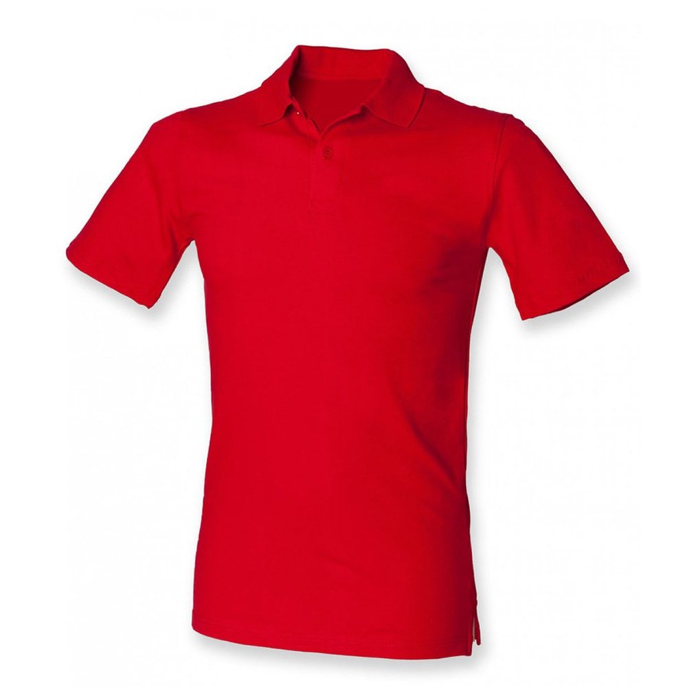 NEW GENTS HENBURY STRETCH PIQUE POLO SHIRT WHITE RED BLUE S-XXL H305