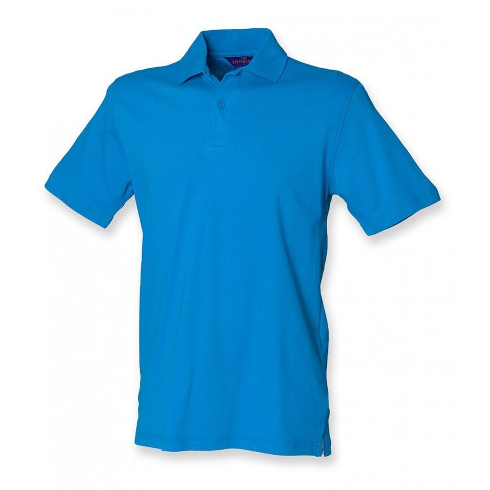 NEW GENTS HENBURY STRETCH PIQUE POLO SHIRT WHITE RED BLUE S-XXL H305