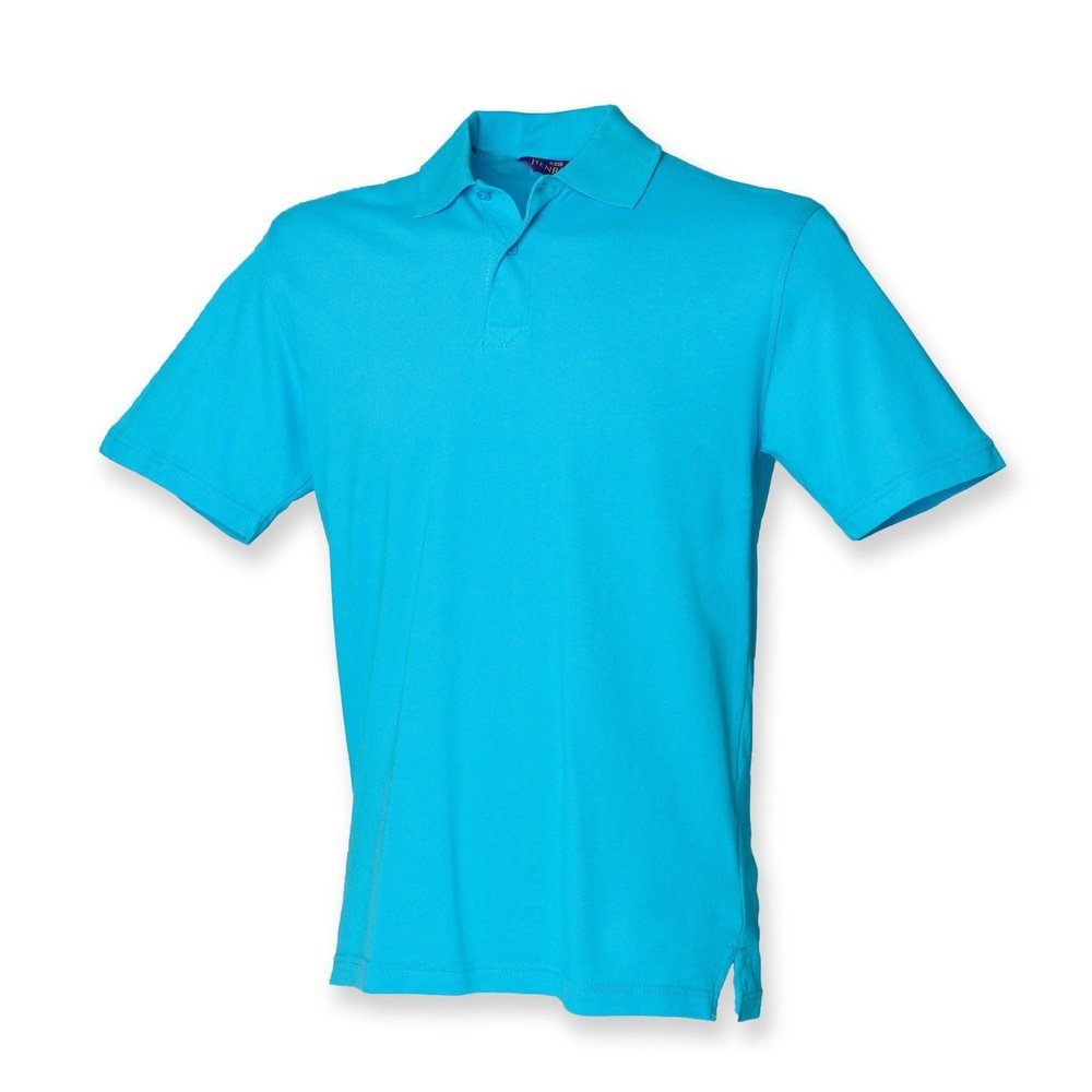 NEW GENTS HENBURY STRETCH PIQUE POLO SHIRT WHITE RED BLUE S-XXL H305