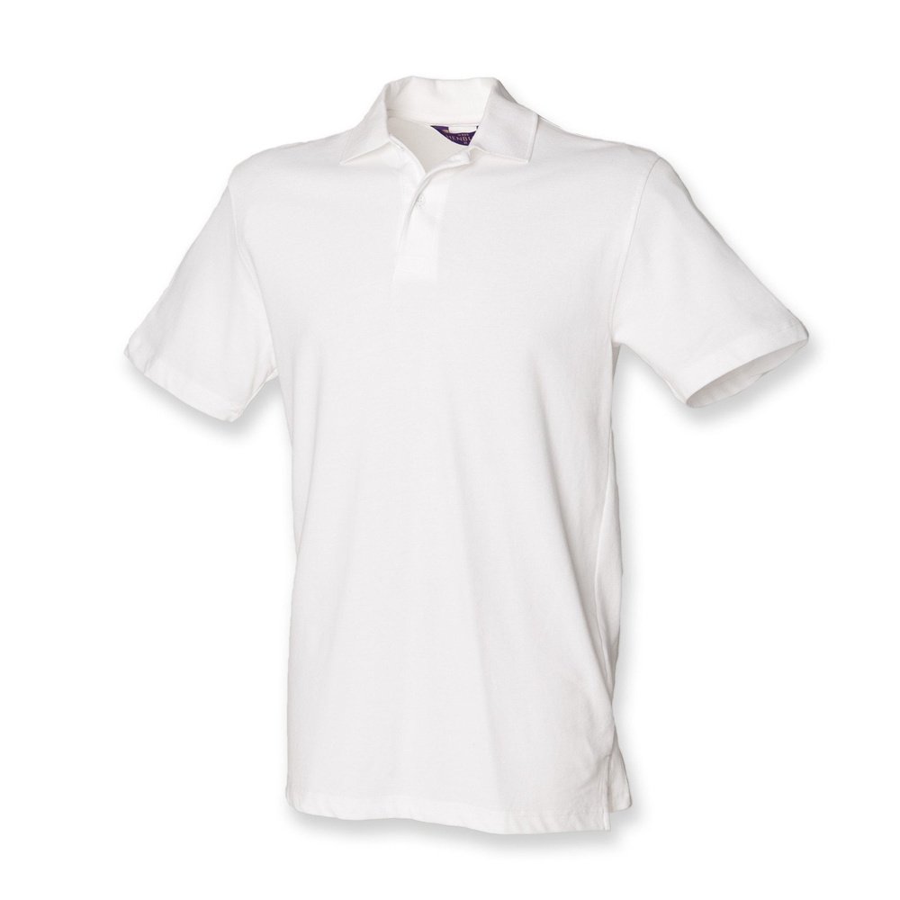NEW GENTS HENBURY STRETCH PIQUE POLO SHIRT WHITE RED BLUE S-XXL H305