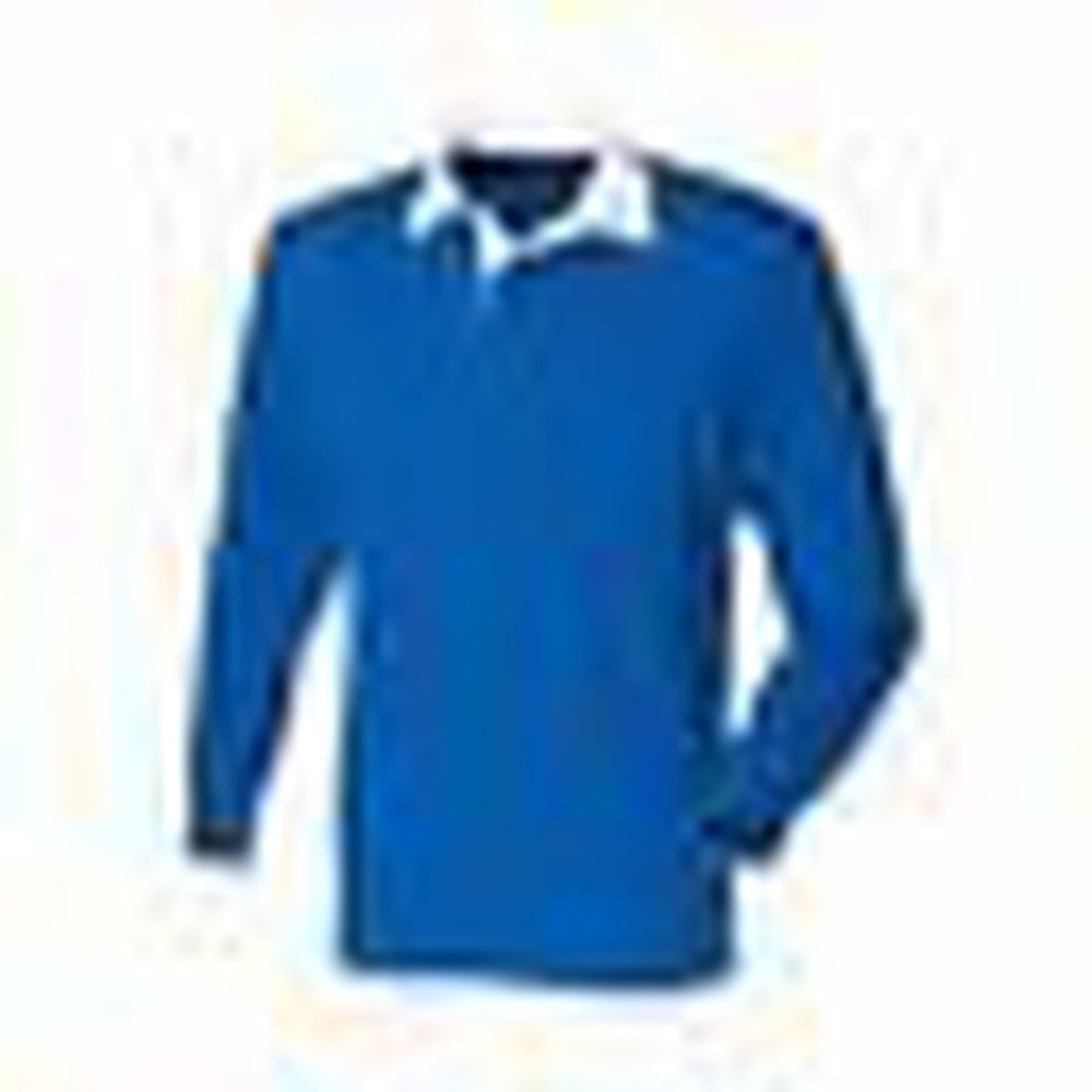 New Gents Long Sleeve Plain Front Row Rugby Shirt Top 10 Colours FR001