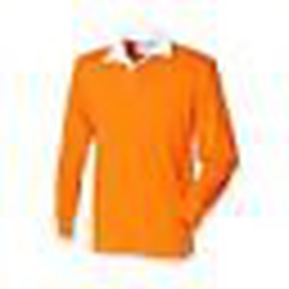 New Gents Long Sleeve Plain Front Row Rugby Shirt Top 10 Colours FR001