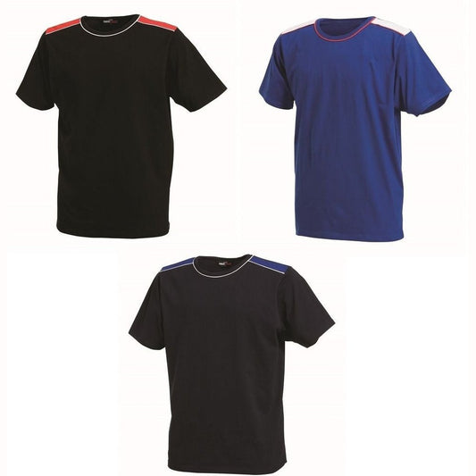 New Gents Mens Finden & Hales Shoulder Panel Cotton T-shirt Top Small LV204