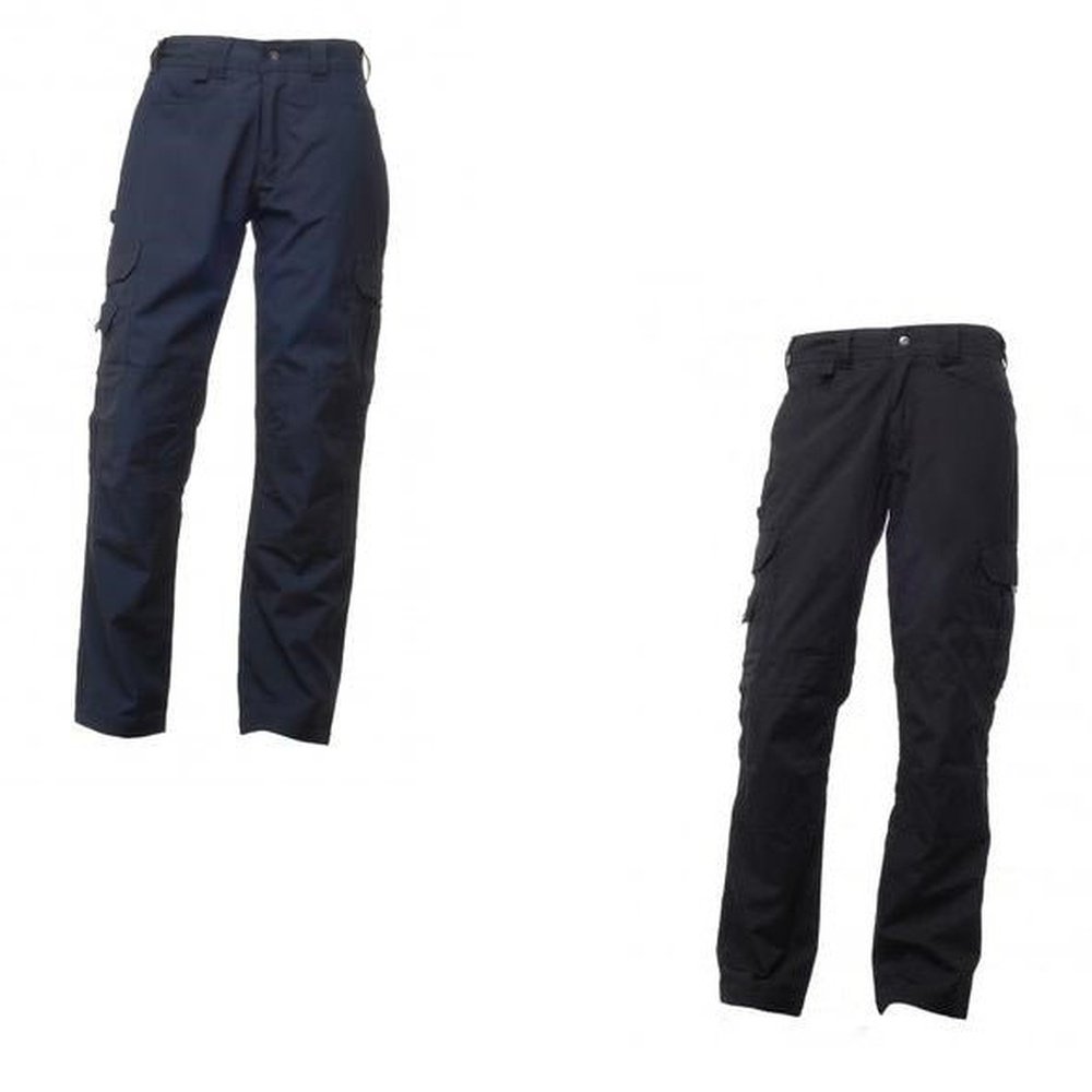 Regatta Mens Navy Black Premium Cargo Workwear Trousers TRJ325