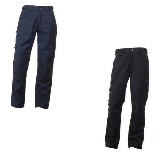 Regatta Mens Navy Black Premium Cargo Workwear Trousers TRJ325